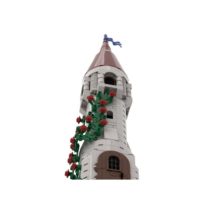 Rosy Medieval Tower MOC Fantasy Architecture Building Kit - 3