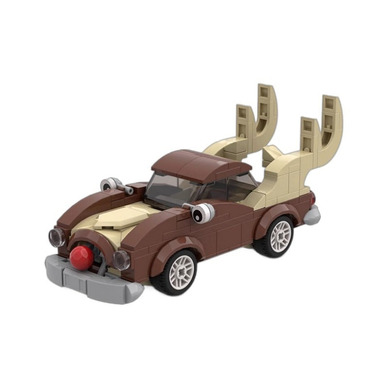 Rudolph Red Nose Race Car MOC Building Kit | Christmas Racing Vehicle - 1