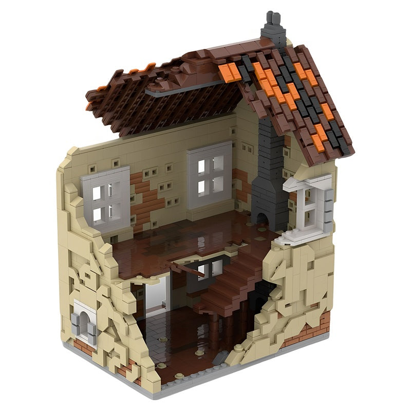 Ruined Two-Story House Diorama MOC Building Kit - 2