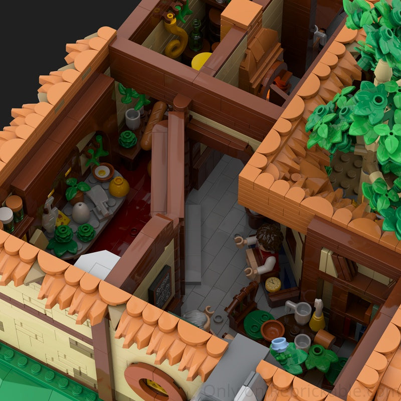 Rustic Fantasy Village Inn MOC Tavern Architecture Building Kit - 4