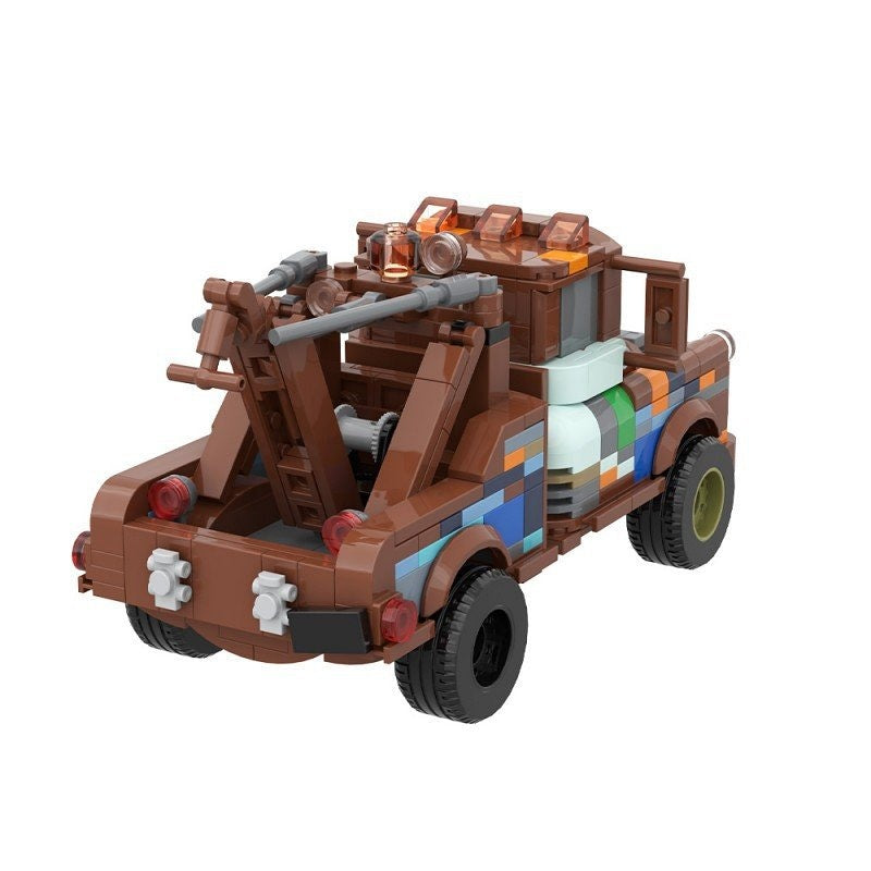 Rusty Vintage Tow Truck MOC Building Kit | Cartoon Recovery Vehicle Model - 5