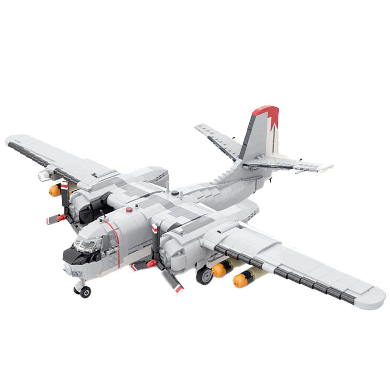 S-2 Tracker Aircraft MOC Building Kit | 1:35 Scale Patrol Plane Model - 1