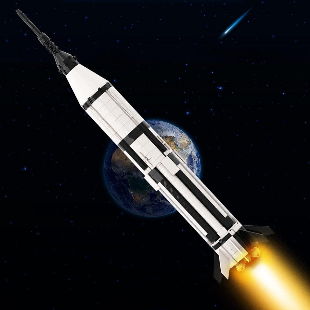 Saturn 1B Booster Building Kit | 1/110 Scale | LEGO-Compatible MOC - 2