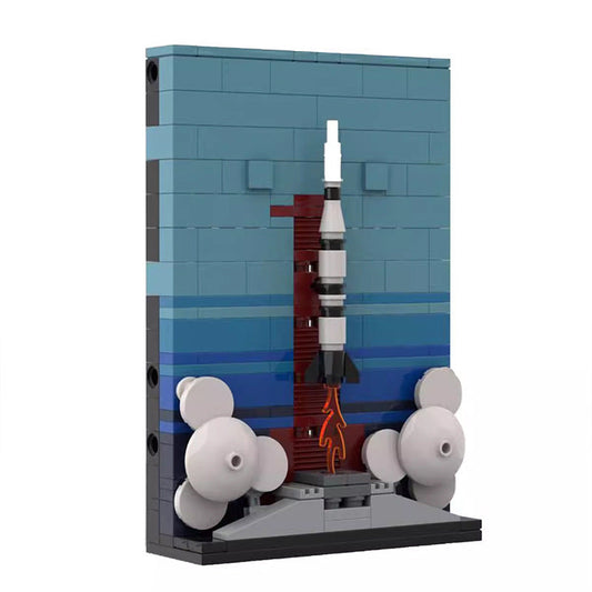 Saturn V Postcard Building Kit | LEGO-Compatible MOC - 1