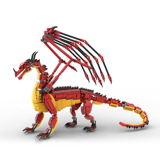 Scarlet Sky Dragon MOC Building Kit | Legendary Winged Beast Figure - 1