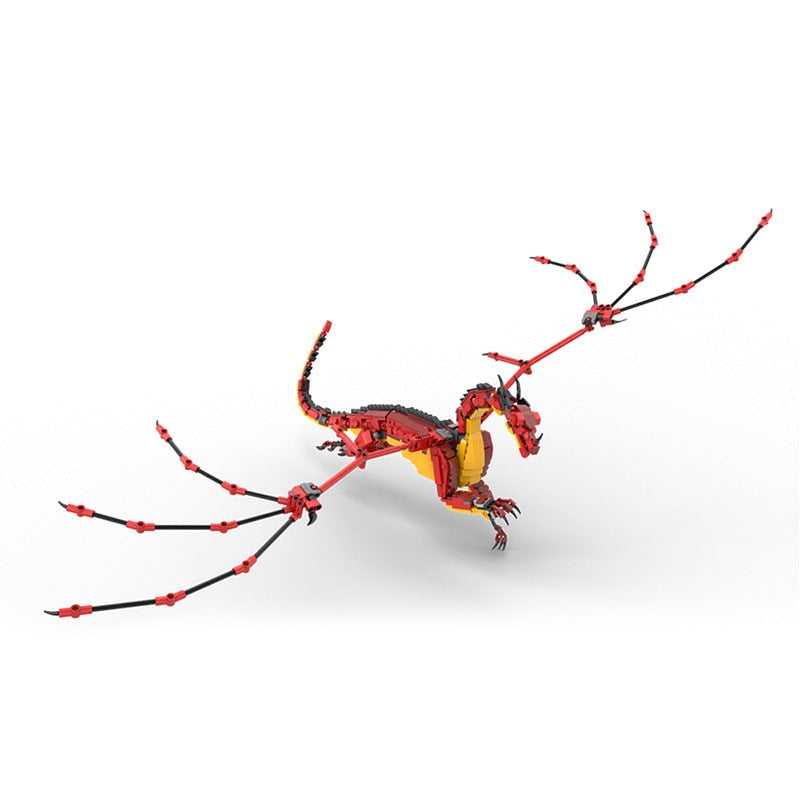 Scarlet Sky Dragon MOC Building Kit | Legendary Winged Beast Figure - 2