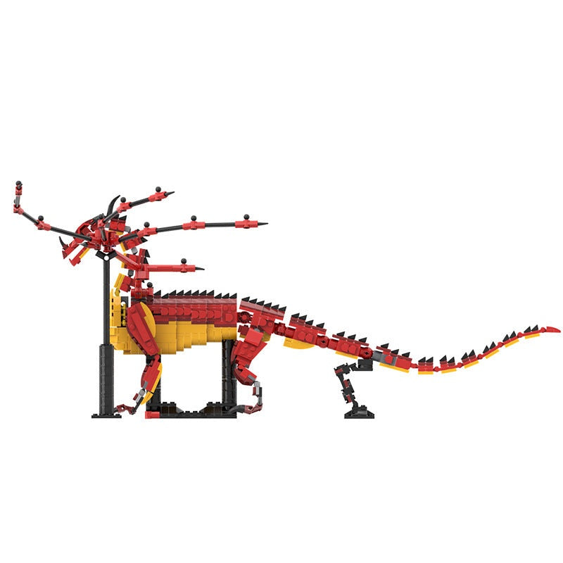 Scarlet Sky Dragon MOC Building Kit | Legendary Winged Beast Figure - 3
