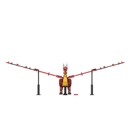 Scarlet Sky Dragon MOC Building Kit | Legendary Winged Beast Figure - 4