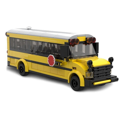 School Bus MOC Building Kit | Realistic Yellow Bus Vehicle Model - 3