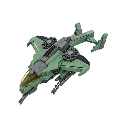 Sci-Fi AV-22 Sparrowhawk Gunship Building Kit | LEGO-Compatible MOC - 1