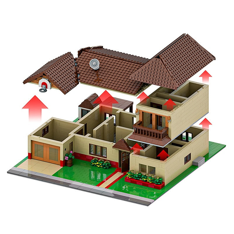 Sci-Fi Cartoon Suburban Family House Building Kit | LEGO-Compatible MOC - 7