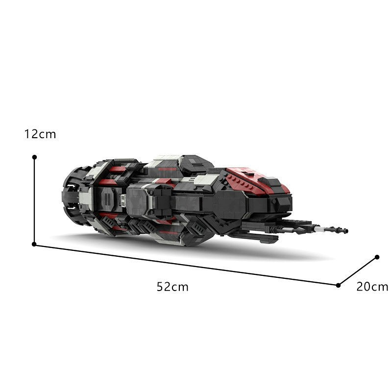 Sci-Fi Corvette Class Starship Mid-Scale Space Gunship Building Kit | LEGO-Compatible MOC - 4
