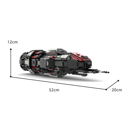 Sci-Fi Corvette Class Starship Mid-Scale Space Gunship Building Kit | LEGO-Compatible MOC - 4