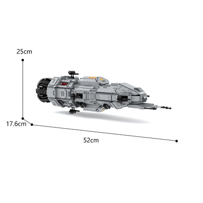 Sci-Fi Corvette Space Gunship Building Kit | Mid Scale LEGO-Compatible MOC - 4