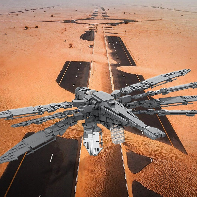 Sci-Fi Desert Ornithopter MOC Building Kit | Futuristic Aircraft Model - 4