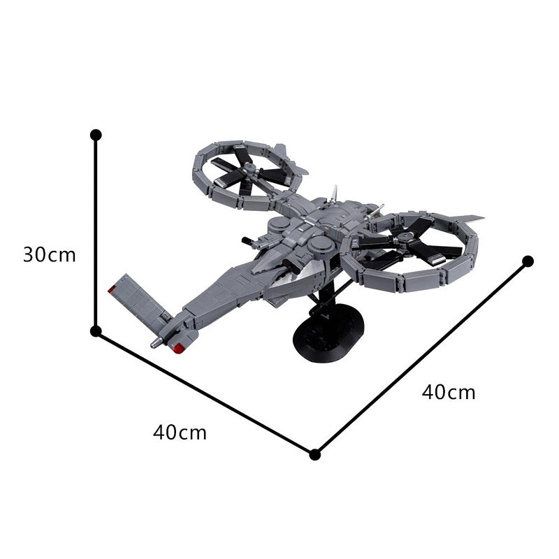 Sci-Fi Dual-Rotor Transport Helicopter SA-2 Building Kit | LEGO-Compatible MOC - 4