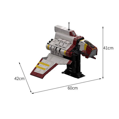 Sci-Fi Galactic Attack Shuttle Space Transport Building Kit | LEGO-Compatible MOC - 2