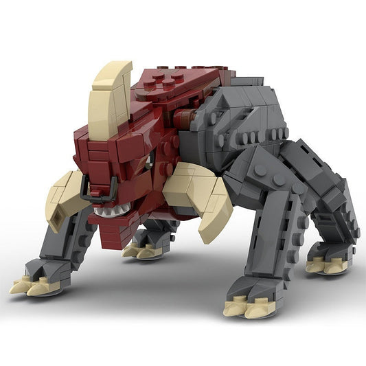 Sci-Fi Gladiator Arena Horned Beast MOC Building Kit | Alien Creature Model - 1