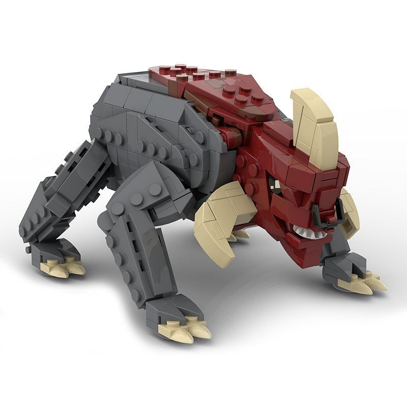 Sci-Fi Gladiator Arena Horned Beast MOC Building Kit | Alien Creature Model - 2