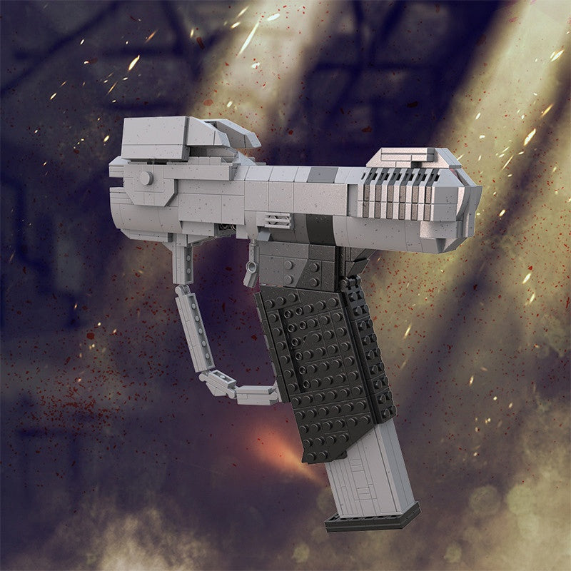 Sci-Fi  Magnum Sidearm Life Size Building Kit | LEGO-Compatible MOC - 1