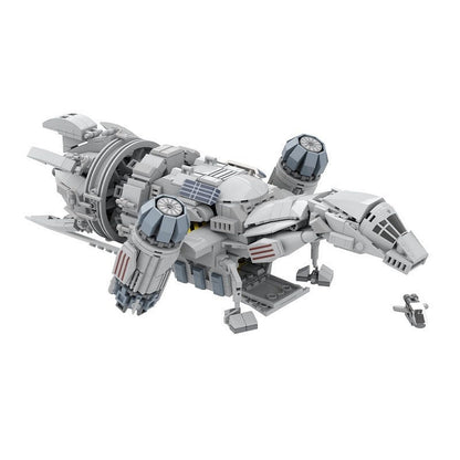 Sci-Fi Mid-Bulk Space Transport MOC Cargo Ship Building Kit - 5