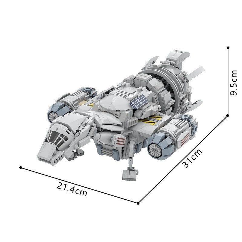Sci-Fi Mid-Bulk Space Transport MOC Cargo Ship Building Kit - 6