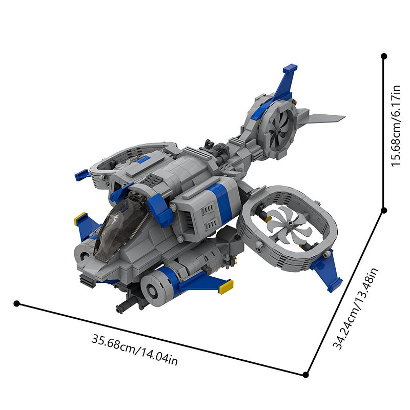 Sci-Fi Tactical Helicopter Building Kit | LEGO-Compatible MOC - 1