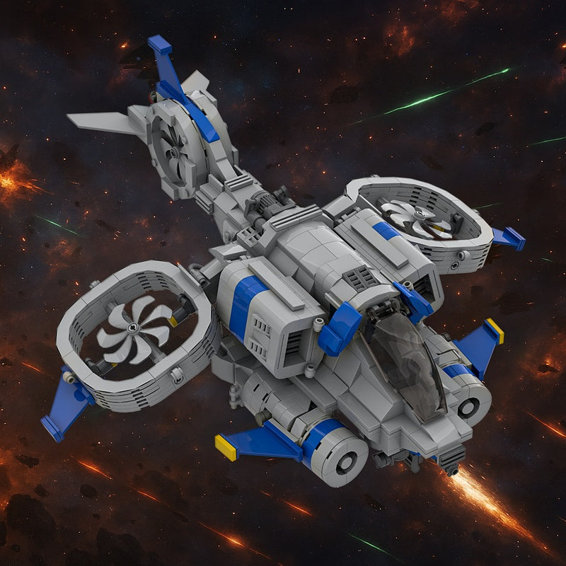 Sci-Fi Tactical Helicopter Building Kit | LEGO-Compatible MOC - 2