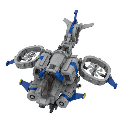 Sci-Fi Tactical Helicopter Building Kit | LEGO-Compatible MOC - 6