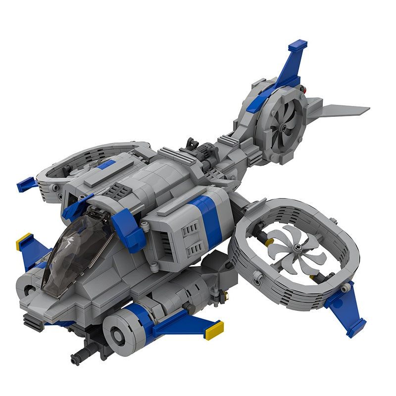 Sci-Fi Tactical Helicopter Building Kit | LEGO-Compatible MOC - 7