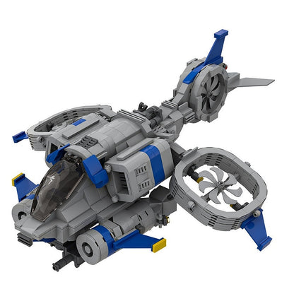 Sci-Fi Tactical Helicopter MOC Building Kit | Futuristic Aircraft Model - 6