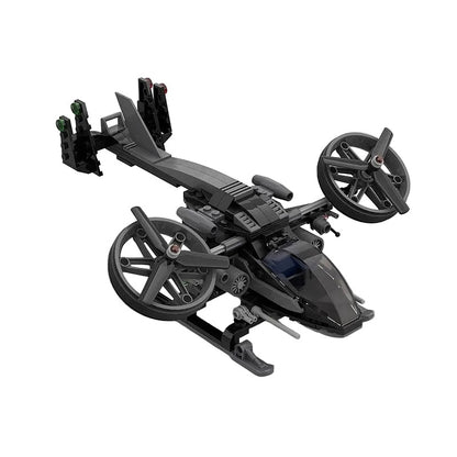 Sci-Fi Twin Rotor Helicopter MOC Building Kit | Futuristic Aircraft Model - 1