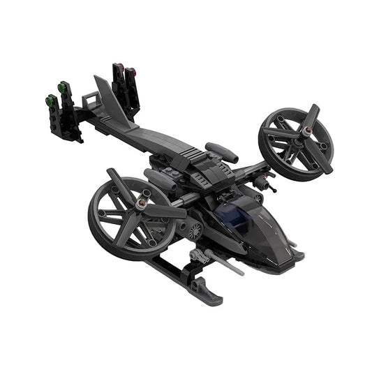 Sci-Fi Twin Rotor Helicopter MOC Building Kit | Futuristic Aircraft Model - 1
