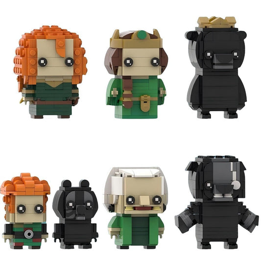 Scottish Princess & Bear Legend BrickHeadz Building Kit | LEGO-Compatible MOC - 1