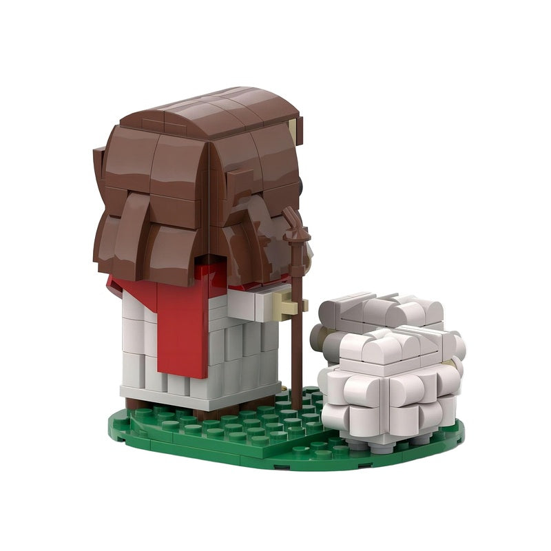 Shepherd And Lamb Cube Character MOC Building Kit | Holiday Display - 2