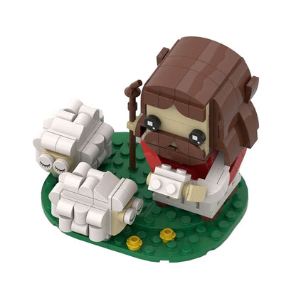 Shepherd And Lamb Cube Character MOC Building Kit | Holiday Display - 4