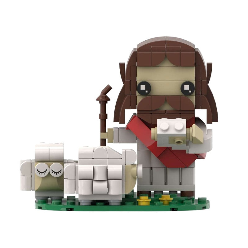 Shepherd And Lamb Cube Character MOC Building Kit | Holiday Display - 5