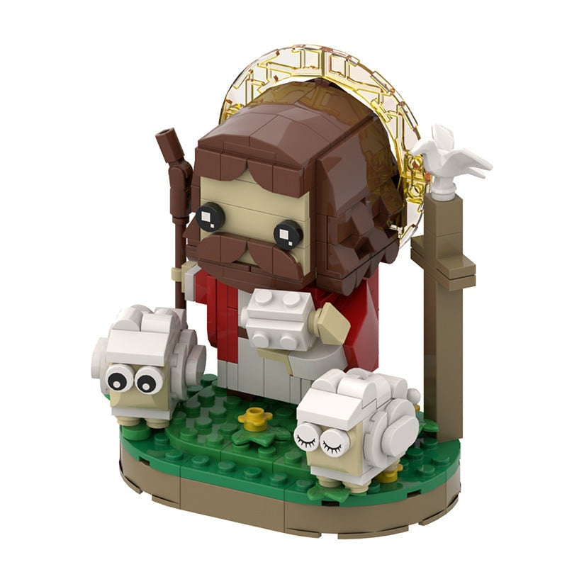 Shepherd And Lamb Cube Character MOC Building Kit | Holiday Display - 6