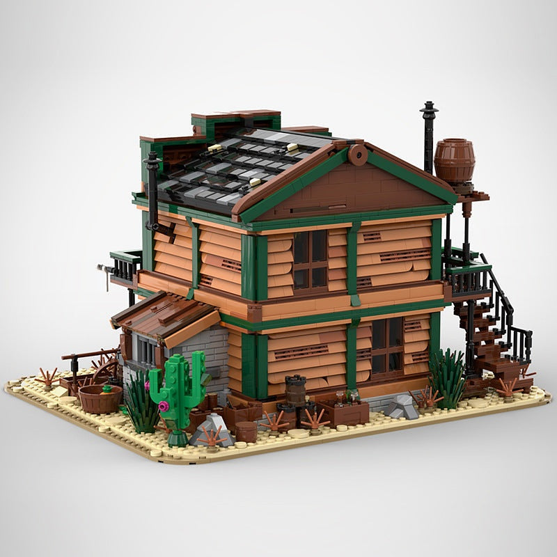 Sheriff's Office MOC Building Kit | Wild West Architecture Model - 3