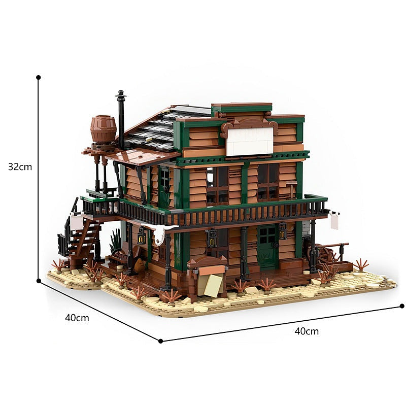 Sheriff's Office MOC Building Kit | Wild West Architecture Model - 5