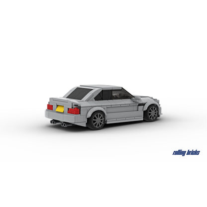 Silver Lightweight E46-Style Performance Coupe MOC Building Kit - 2