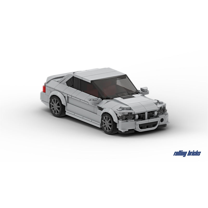 Silver Lightweight E46-Style Performance Coupe MOC Building Kit - 3