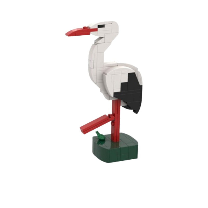 Simple Stork MOC Building Kit | Minimal Bird Display Model Set - 4