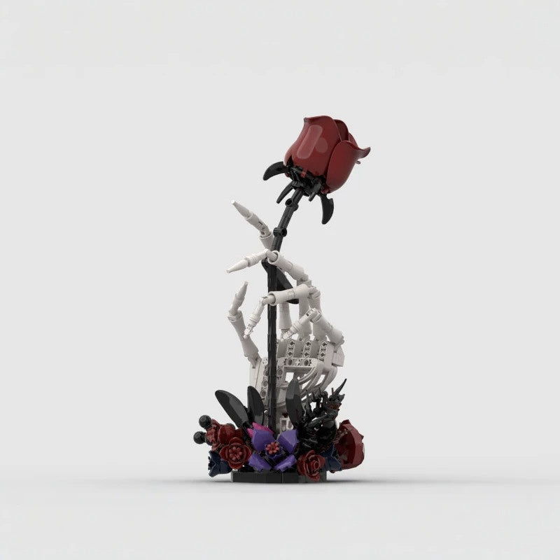 Skeleton Blood Rose MOC Building Kit | Gothic Floral Display Model - 2