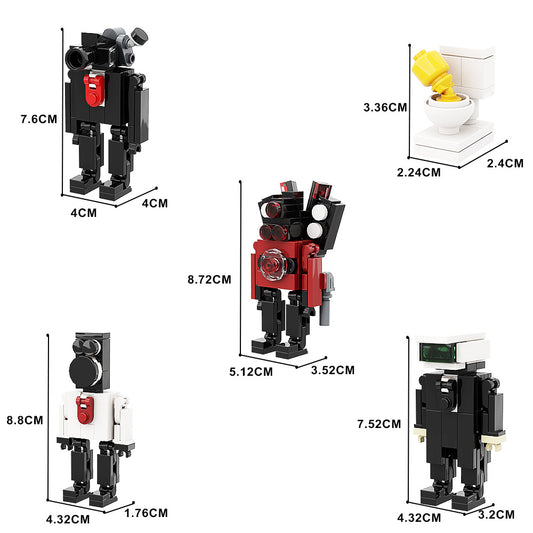 skibidi toilet mini figures battle pack building kit |lego compatible moc - 1