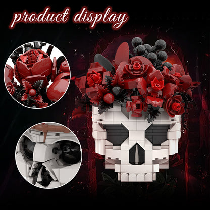 skull flower building kit | lego compatible moc - 2