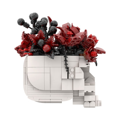 skull flower building kit | lego compatible moc - 5