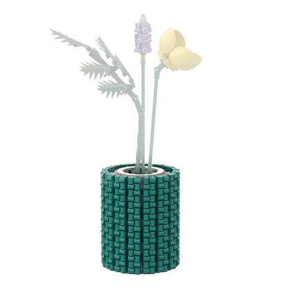 Small Turquoise Flower Vase MOC Building Kit | Floral Display Model - 2