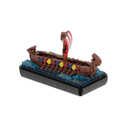 Small Viking Longship MOC Building Kit | Nordic Ship Display Model - 4