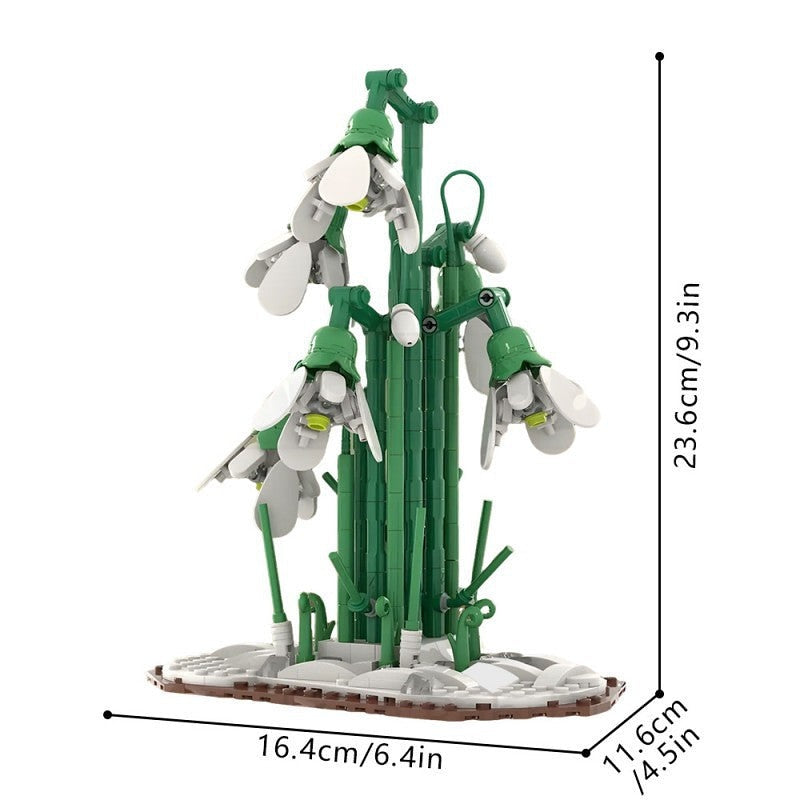 Snowdrops in the Forest MOC Building Kit Botanical Flower Display Model - 3